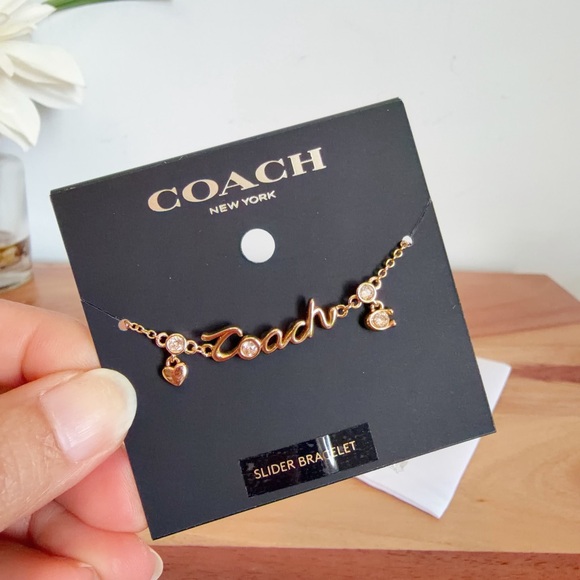Coach Jewelry - NWT Coach Script Heart Slider Bracelet‎